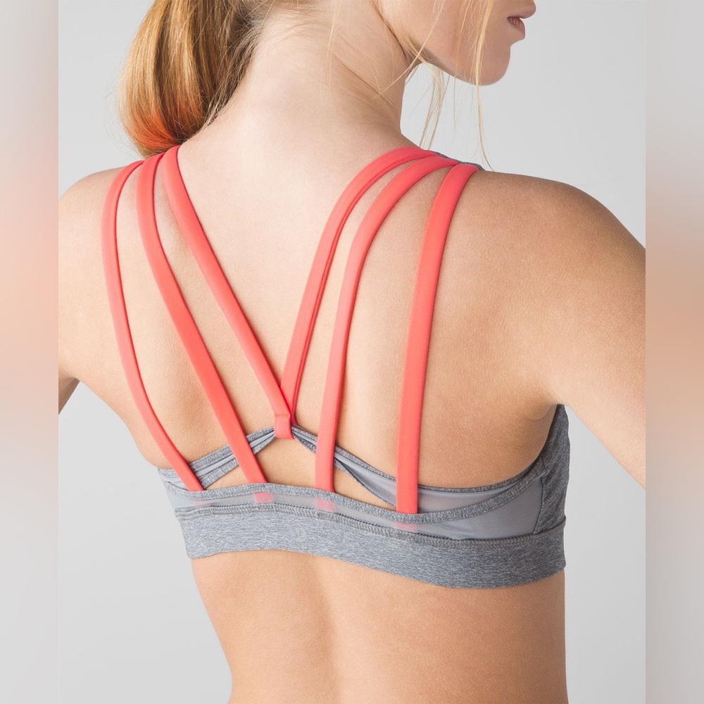 Lululemon Athletica Gray and Coral Sports Bra
